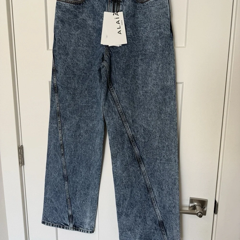 Alaia Blue Flare & Wide Leg Jeans - Picture 4 of 9